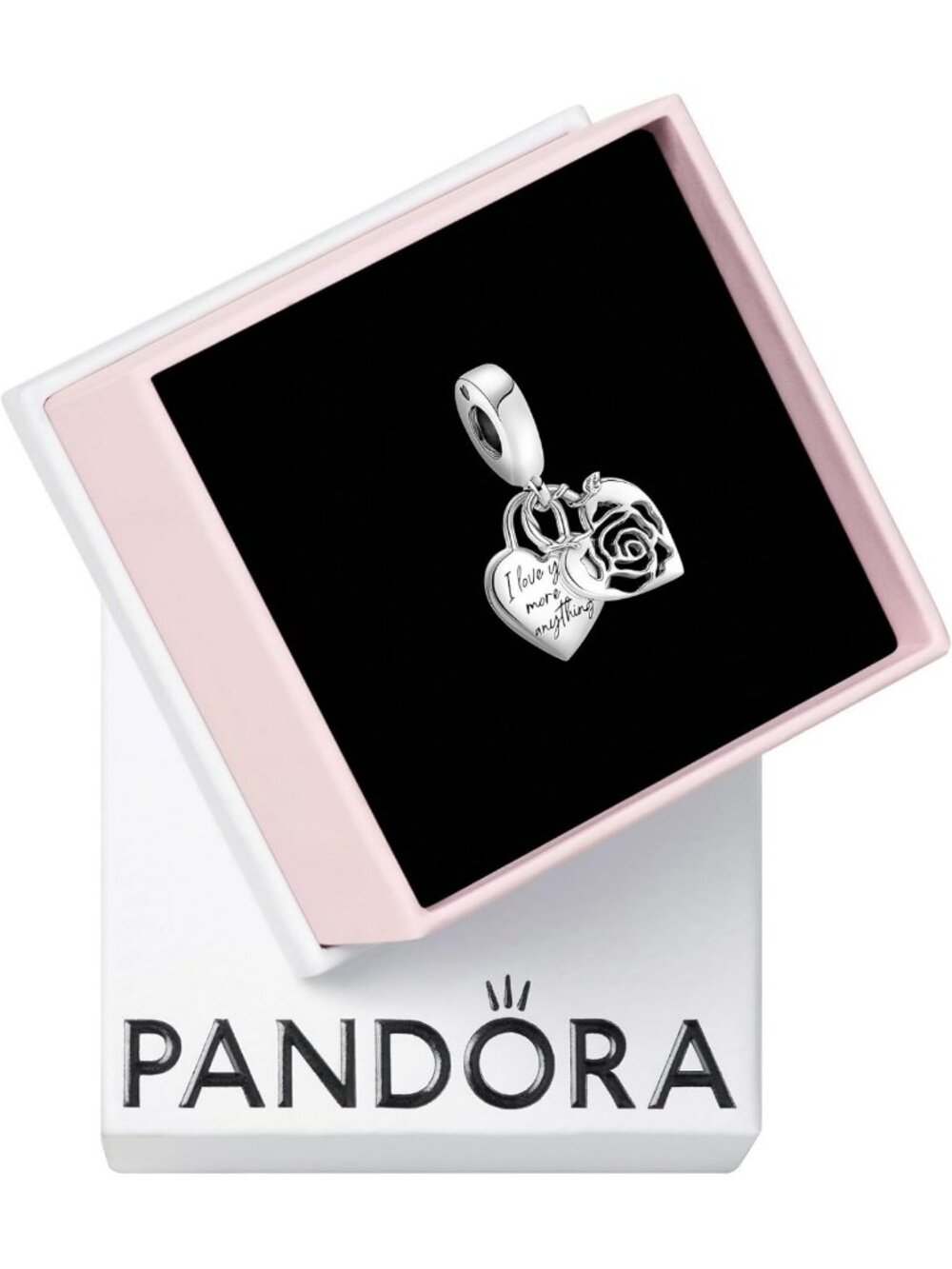 Rose Gold Heart Padlock Dangle Charm - Elegant Jewelry for Bracelets & Necklaces